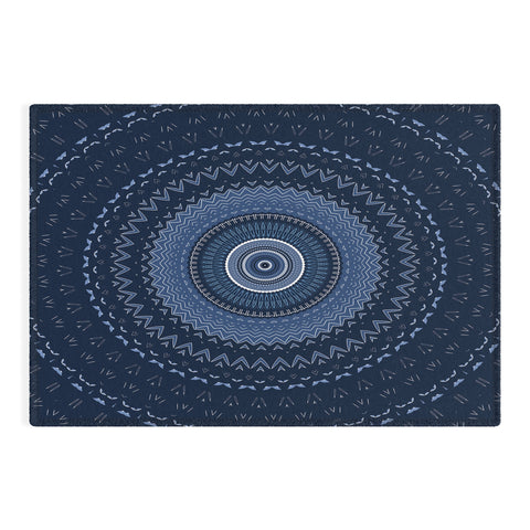 Sheila Wenzel-Ganny Blue Bohemian Mandala Outdoor Rug