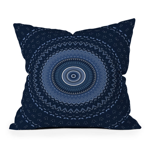 Sheila Wenzel-Ganny Blue Bohemian Mandala Throw Pillow