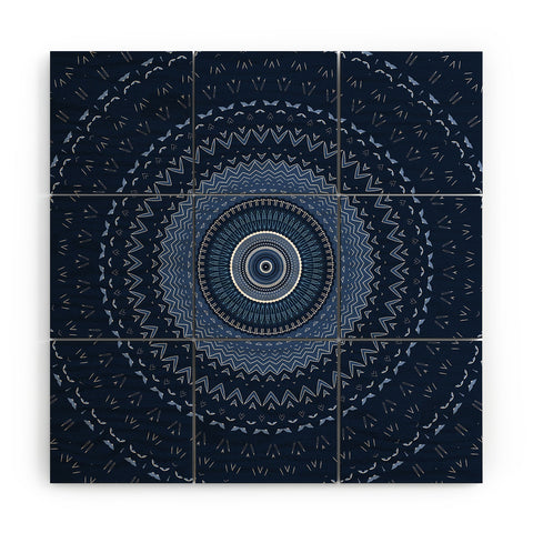 Sheila Wenzel-Ganny Blue Bohemian Mandala Wood Wall Mural