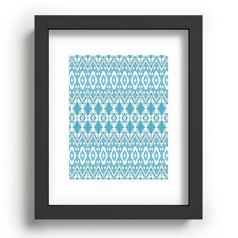 Sheila Wenzel-Ganny Blue Boho Geometric Design Recessed Framing Rectangle