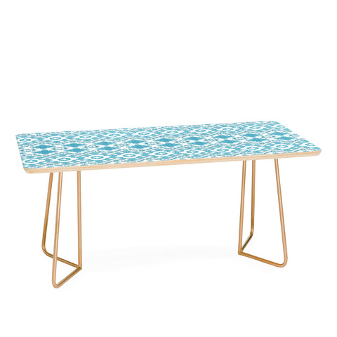 Sheila Wenzel-Ganny Blue Boho Geometric Design Coffee Table
