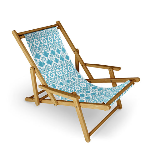 Sheila Wenzel-Ganny Blue Boho Geometric Design Sling Chair