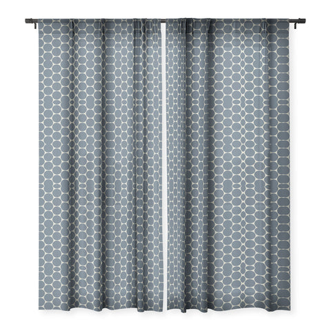 Sheila Wenzel-Ganny Blue Dots Abstract Sheer Window Curtain