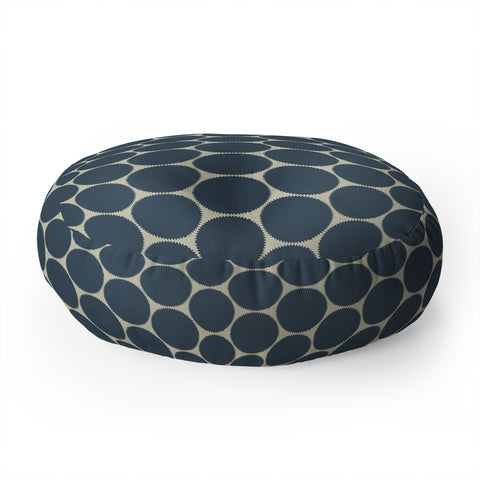 Sheila Wenzel-Ganny Blue Dots Abstract Floor Pillow Round