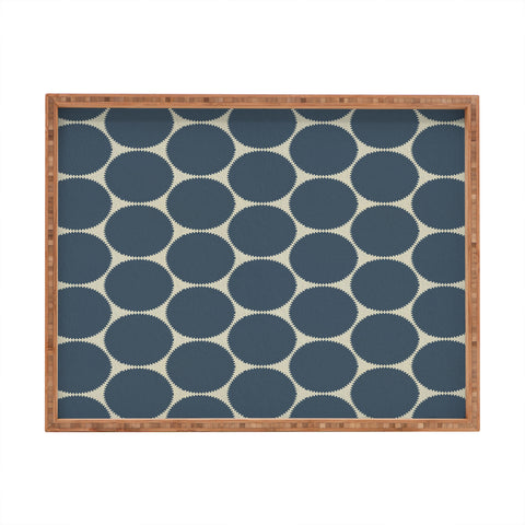 Sheila Wenzel-Ganny Blue Dots Abstract Rectangular Tray