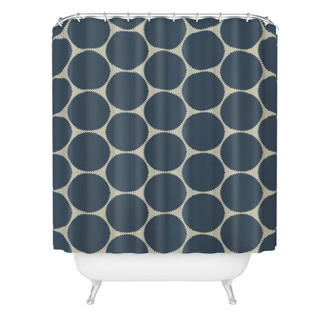 Sheila Wenzel-Ganny Blue Dots Abstract Shower Curtain