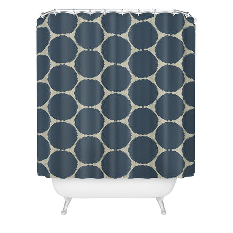 Sheila Wenzel-Ganny Blue Dots Abstract Shower Curtain