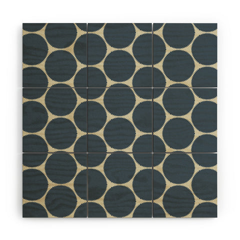 Sheila Wenzel-Ganny Blue Dots Abstract Wood Wall Mural
