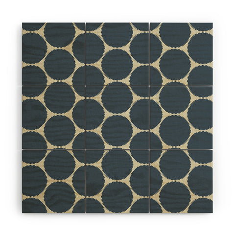 Sheila Wenzel-Ganny Blue Dots Abstract Wood Wall Mural
