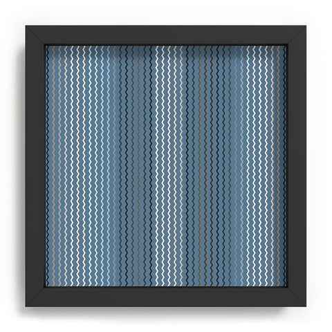 Sheila Wenzel-Ganny Blue Grey Zig Zag Stripes Recessed Framing Square