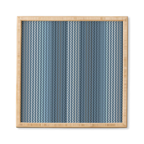 Sheila Wenzel-Ganny Blue Grey Zig Zag Stripes Framed Wall Art