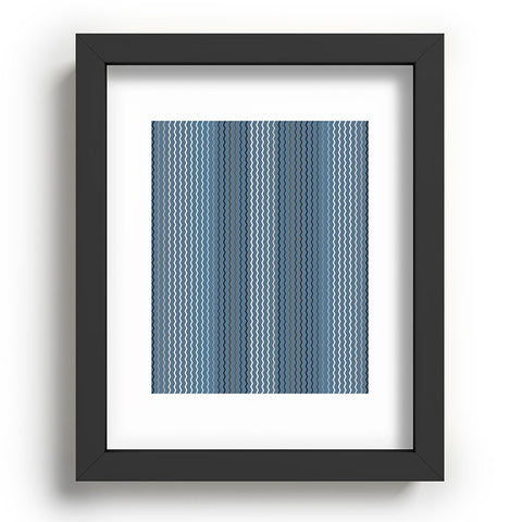 Sheila Wenzel-Ganny Blue Grey Zig Zag Stripes Recessed Framing Rectangle