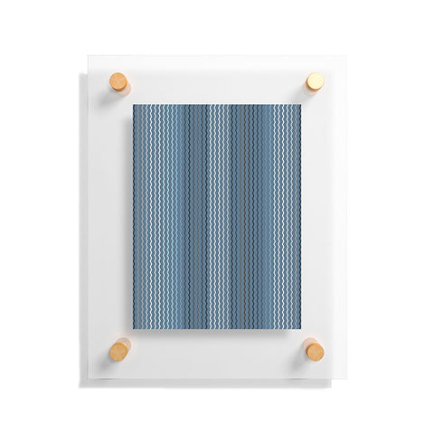 Sheila Wenzel-Ganny Blue Grey Zig Zag Stripes Floating Acrylic Print