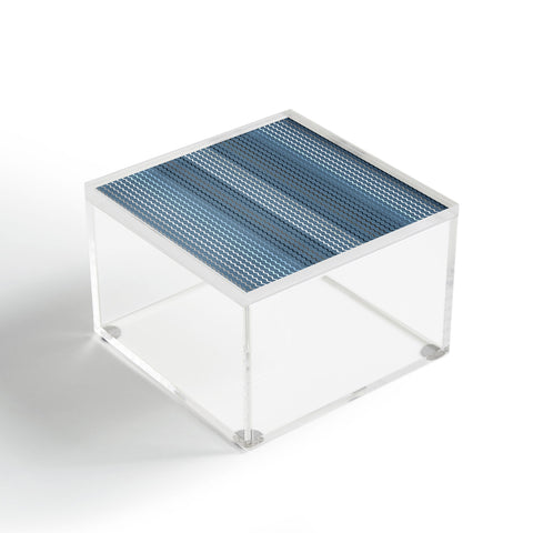 Sheila Wenzel-Ganny Blue Grey Zig Zag Stripes Acrylic Box