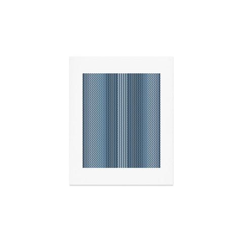 Sheila Wenzel-Ganny Blue Grey Zig Zag Stripes Art Print