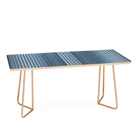 Sheila Wenzel-Ganny Blue Grey Zig Zag Stripes Coffee Table