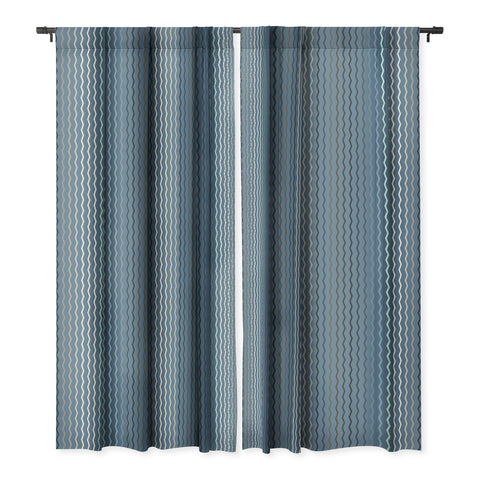 Sheila Wenzel-Ganny Blue Grey Zig Zag Stripes Blackout Non Repeat