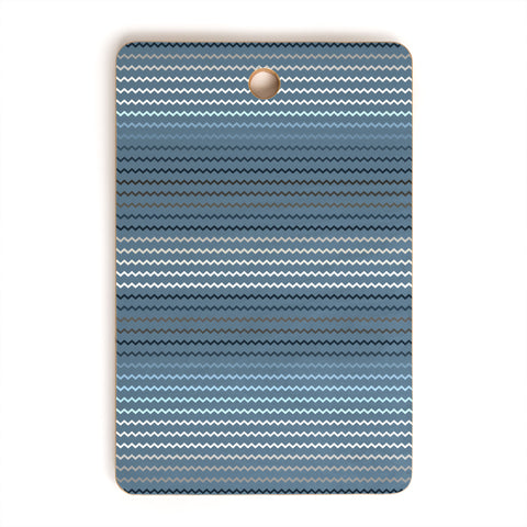 Sheila Wenzel-Ganny Blue Grey Zig Zag Stripes Cutting Board Rectangle