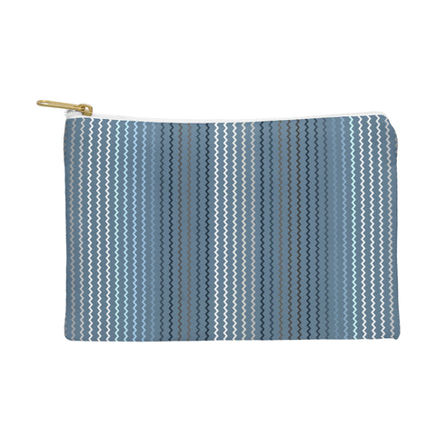 Sheila Wenzel-Ganny Blue Grey Zig Zag Stripes Pouch