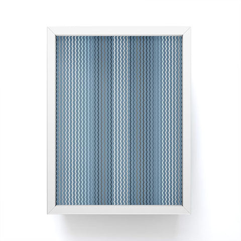 Sheila Wenzel-Ganny Blue Grey Zig Zag Stripes Framed Mini Art Print
