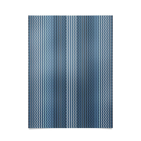 Sheila Wenzel-Ganny Blue Grey Zig Zag Stripes Poster