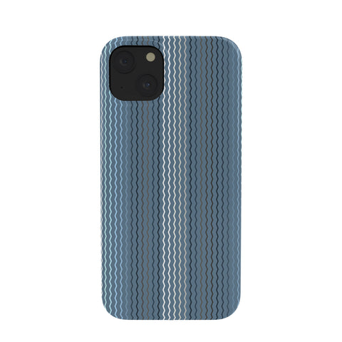 Sheila Wenzel-Ganny Blue Grey Zig Zag Stripes Phone Case
