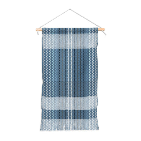 Sheila Wenzel-Ganny Blue Grey Zig Zag Stripes Wall Hanging Portrait