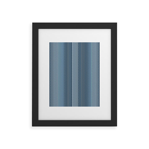 Sheila Wenzel-Ganny Blue Grey Zig Zag Stripes Framed Art Print