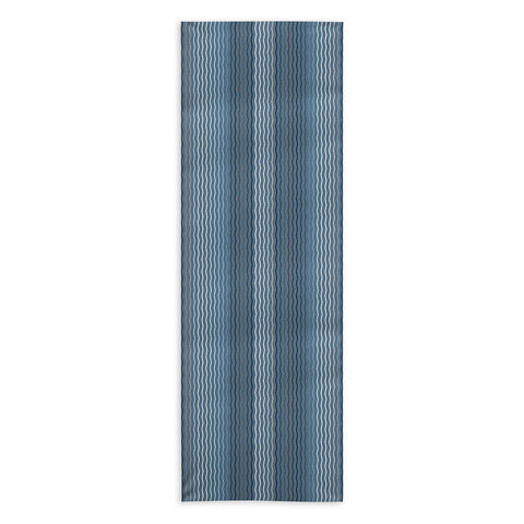 Sheila Wenzel-Ganny Blue Grey Zig Zag Stripes Yoga Towel