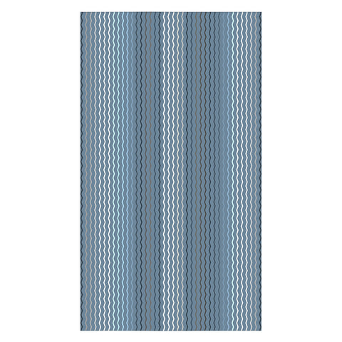 Sheila Wenzel-Ganny Blue Grey Zig Zag Stripes Tablecloth