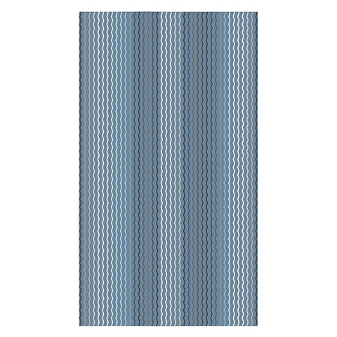 Sheila Wenzel-Ganny Blue Grey Zig Zag Stripes Tablecloth