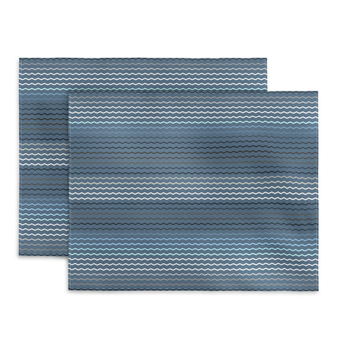 Sheila Wenzel-Ganny Blue Grey Zig Zag Stripes Placemat