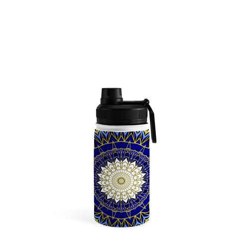 Sheila Wenzel-Ganny Bohemian Blue Gold Mandala Water Bottle