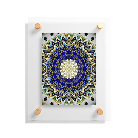Sheila Wenzel-Ganny Bohemian Blue Gold Mandala Floating Acrylic Print