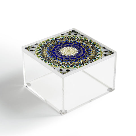 Sheila Wenzel-Ganny Bohemian Blue Gold Mandala Acrylic Box