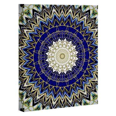 Sheila Wenzel-Ganny Bohemian Blue Gold Mandala Art Canvas