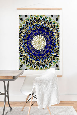 Sheila Wenzel-Ganny Bohemian Blue Gold Mandala Art Print And Hanger