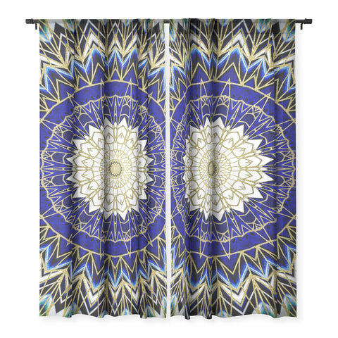 Sheila Wenzel-Ganny Bohemian Blue Gold Mandala Sheer Non Repeat