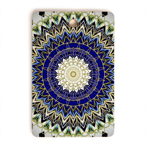 Sheila Wenzel-Ganny Bohemian Blue Gold Mandala Cutting Board Rectangle