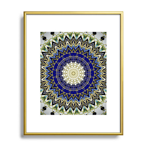 Sheila Wenzel-Ganny Bohemian Blue Gold Mandala Metal Framed Art Print