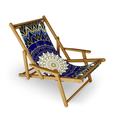 Sheila Wenzel-Ganny Bohemian Blue Gold Mandala Sling Chair