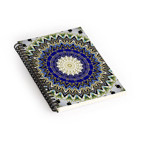 Sheila Wenzel-Ganny Bohemian Blue Gold Mandala Spiral Notebook