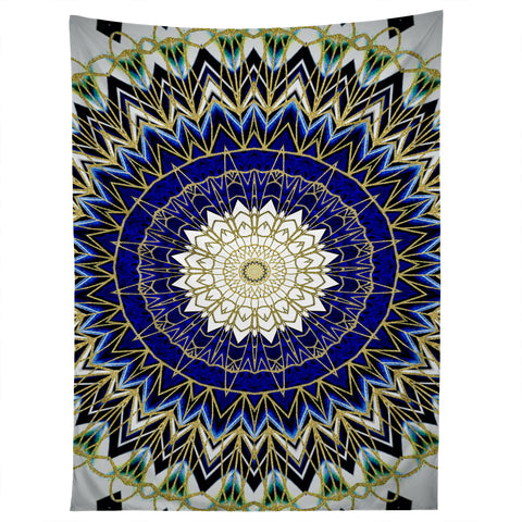 Sheila Wenzel-Ganny Bohemian Blue Gold Mandala Tapestry