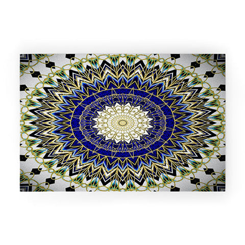 Sheila Wenzel-Ganny Bohemian Blue Gold Mandala Welcome Mat