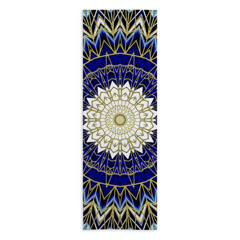 Sheila Wenzel-Ganny Bohemian Blue Gold Mandala Yoga Towel