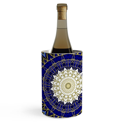Sheila Wenzel-Ganny Bohemian Blue Gold Mandala Wine Chiller