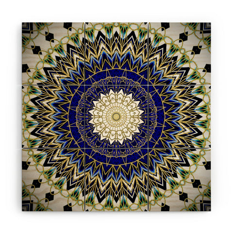 Sheila Wenzel-Ganny Bohemian Blue Gold Mandala Wood Wall Mural