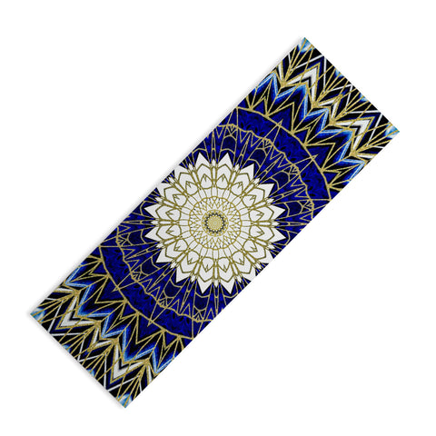 Sheila Wenzel-Ganny Bohemian Blue Gold Mandala Yoga Mat