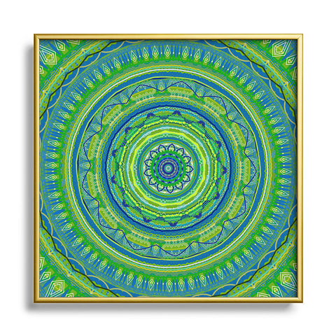 Sheila Wenzel-Ganny Bohemian Blues Mandala Metal Square Framed Art Print