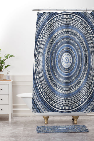 Sheila Wenzel-Ganny Bohemian Blues Shower Curtain And Mat